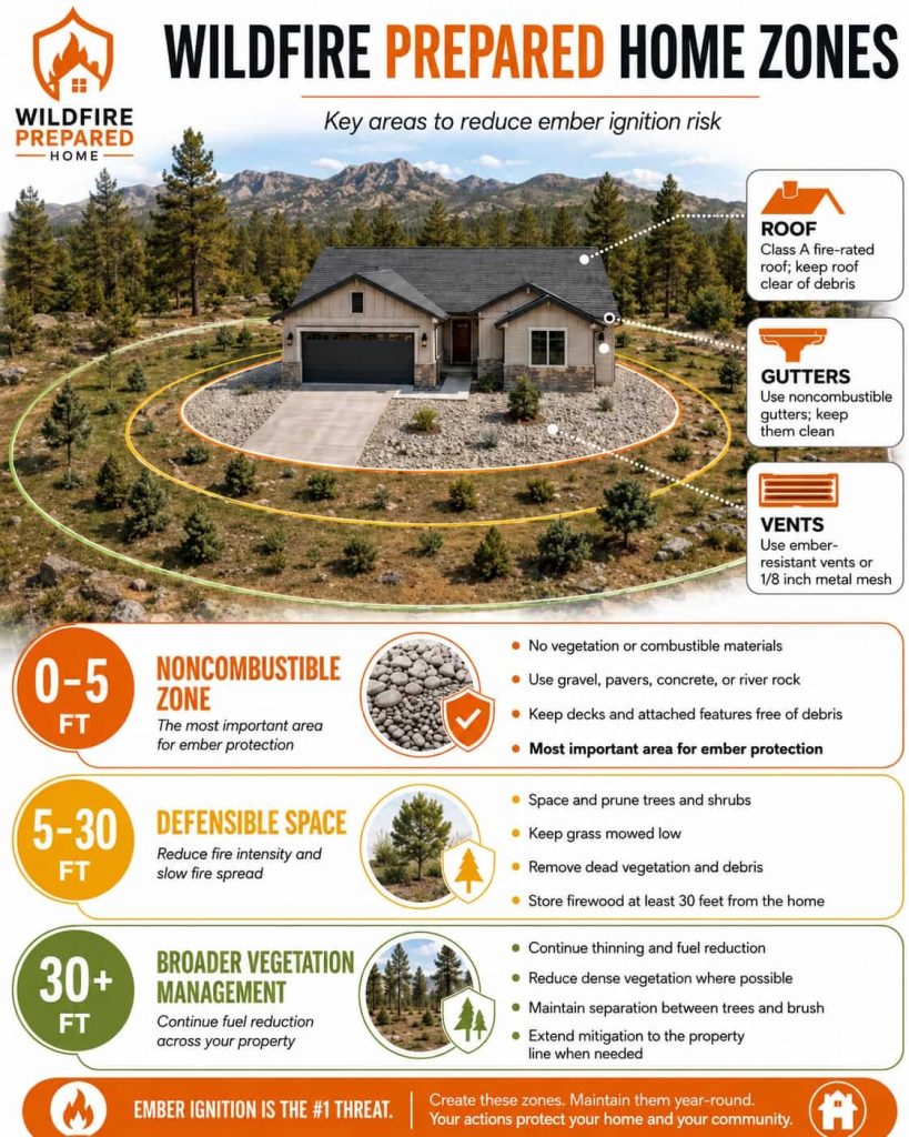 Wildfire prepared home zone