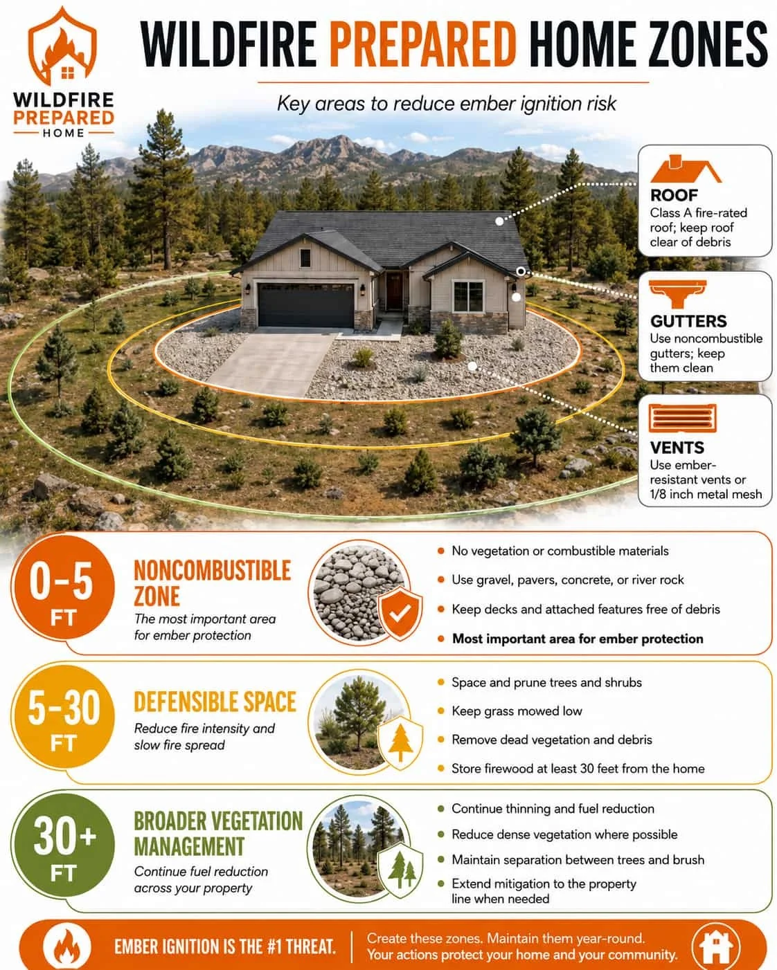 Wildfire prepared home zone