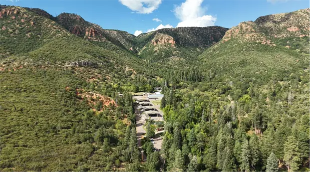 Tonto Creek Fish Hatchery near Payson Arizona beneath the Mogollon Rim